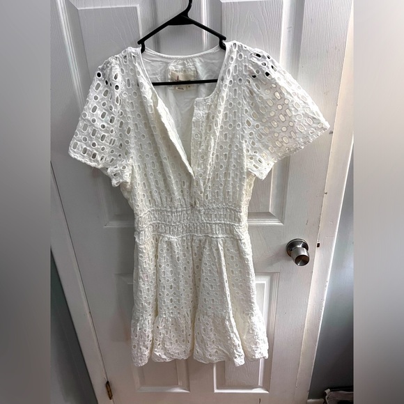 Anthropologie Dresses & Skirts - Anthropologie The Somerset Mini Dress Eyelet Edition Tier Smock White XL